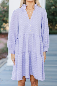 All Up To You Lavender Purple Textured Dress