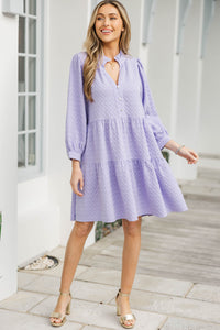 All Up To You Lavender Purple Textured Dress