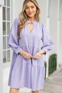All Up To You Lavender Purple Textured Dress