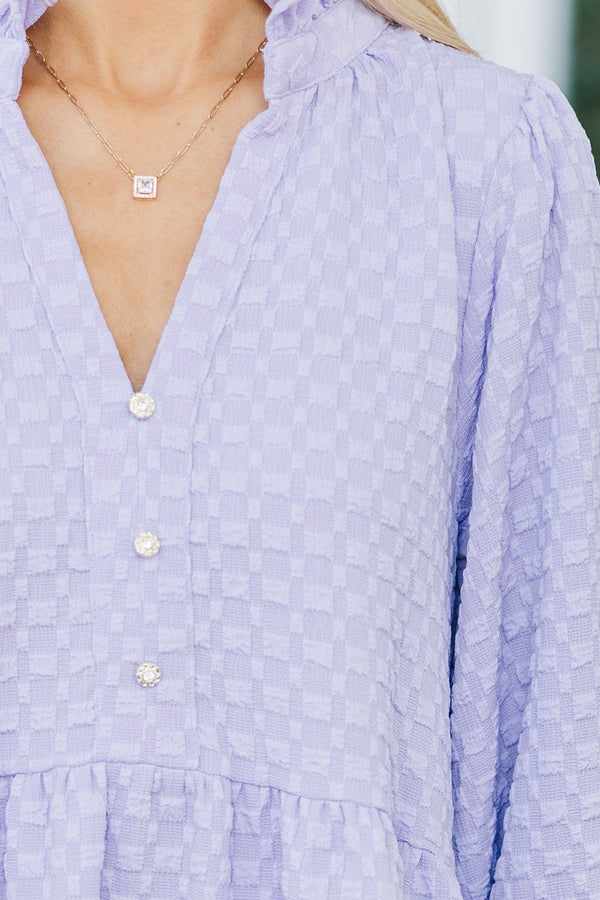 All Up To You Lavender Purple Textured Dress