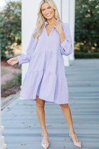 All Up To You Lavender Purple Textured Dress