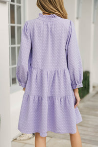 All Up To You Lavender Purple Textured Dress