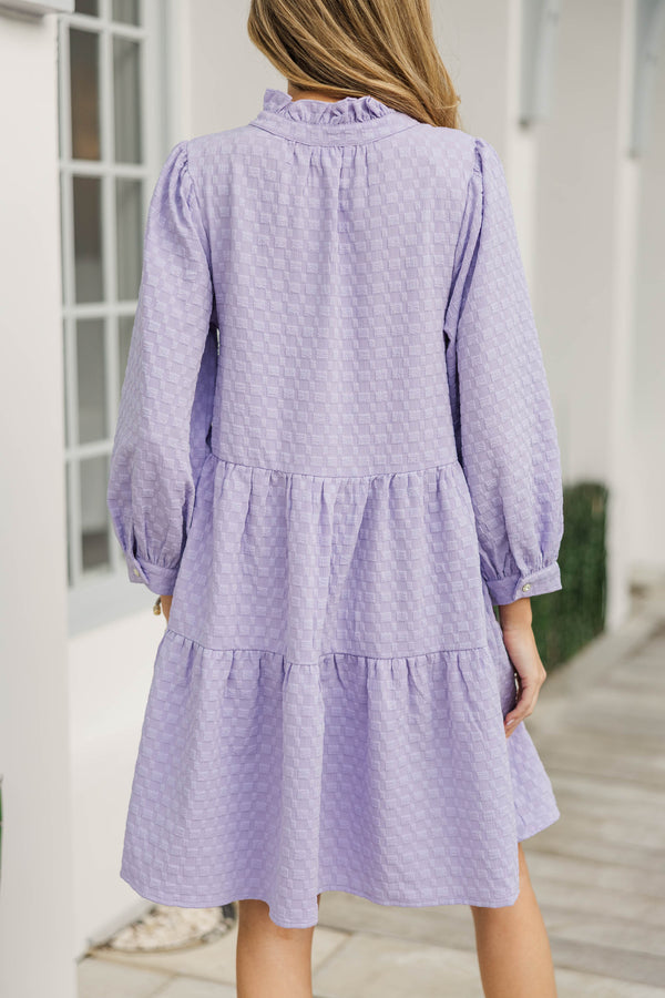 All Up To You Lavender Purple Textured Dress