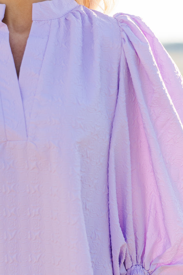 The Idyllic Lavender Purple Textured Dress