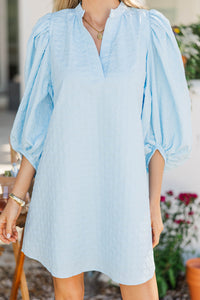 The Idyllic Light Blue Textured Dress