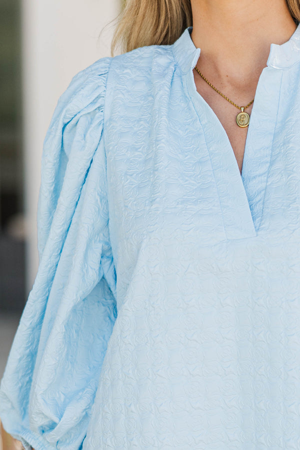The Idyllic Light Blue Textured Dress