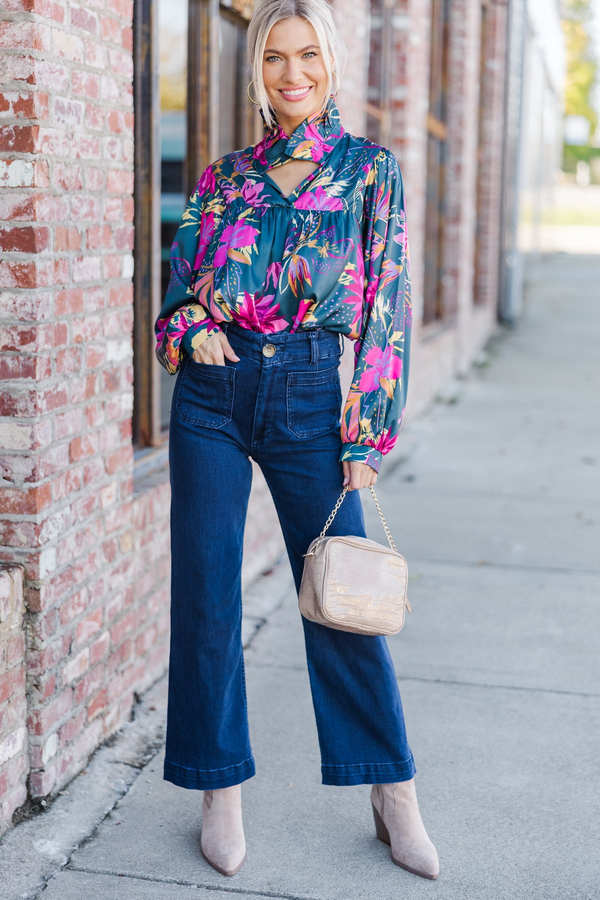 Flirtatious Always Off White Floral Blouse main image 1