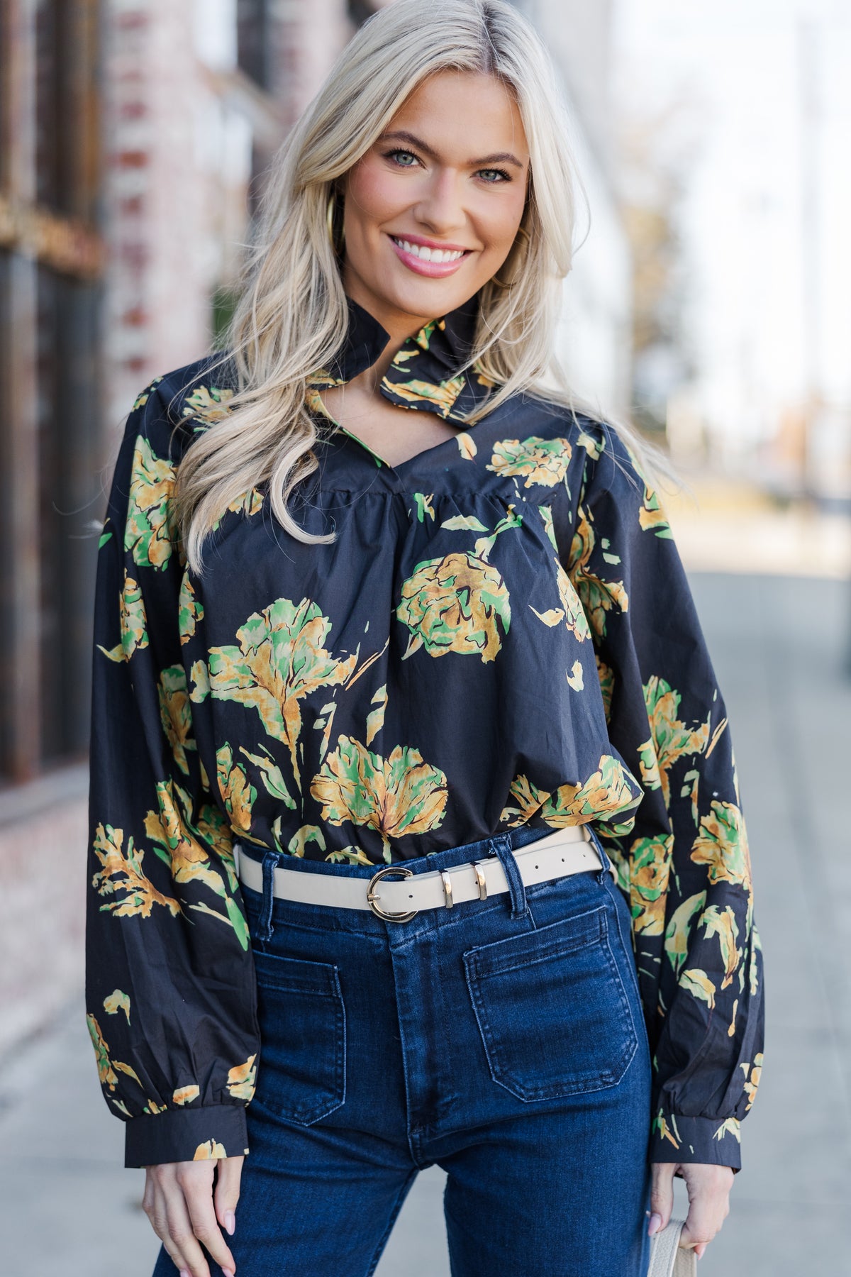 シャツ+ブラウス(長袖+七分) Vintage gold black floral lace blouse 80s Vintage Satin Floral Blouse – Black Gold Lace Sleeve Retro