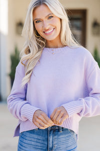 Lucky You Lavender Purple Cropped Sweater