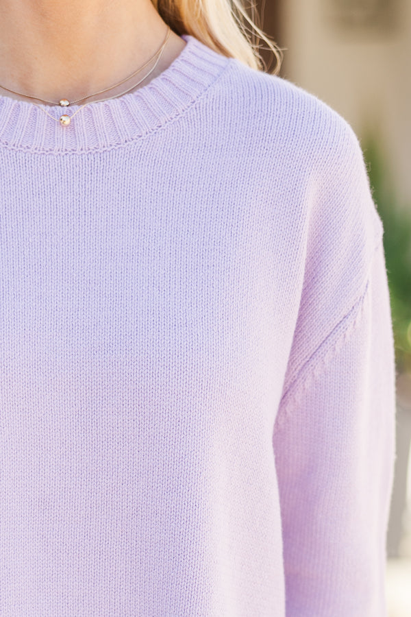 Lucky You Lavender Purple Cropped Sweater