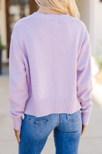 Lucky You Lavender Purple Cropped Sweater