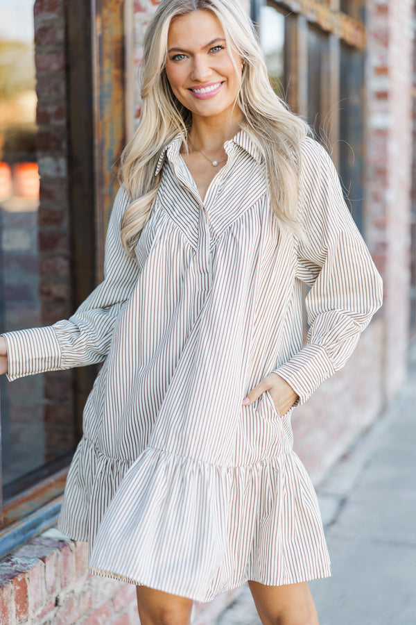 Stay A While Brown Striped Dress – Shop the Mint