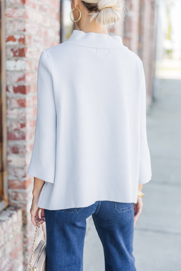 Just A Feeling Light Blue Mock Neck Sweater