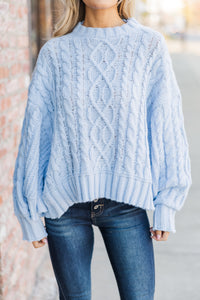 Fell In Love Light Blue Poncho Sweater