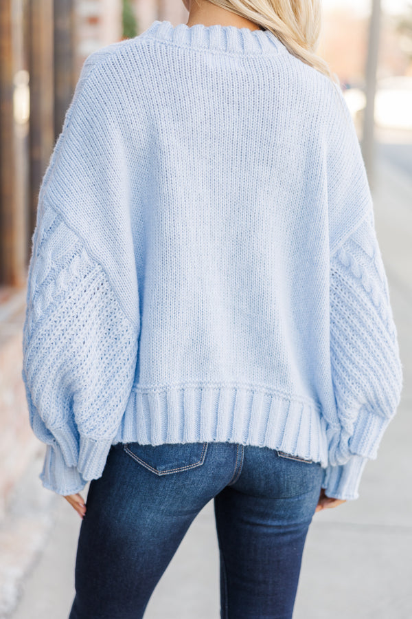 Fell In Love Light Blue Poncho Sweater