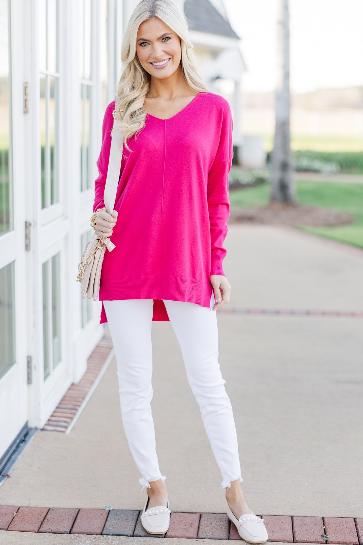 Fuchsia Pink Embroidered Tunic