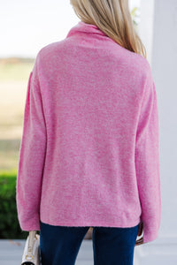 Hear It All Pink Mock Neck Sweater