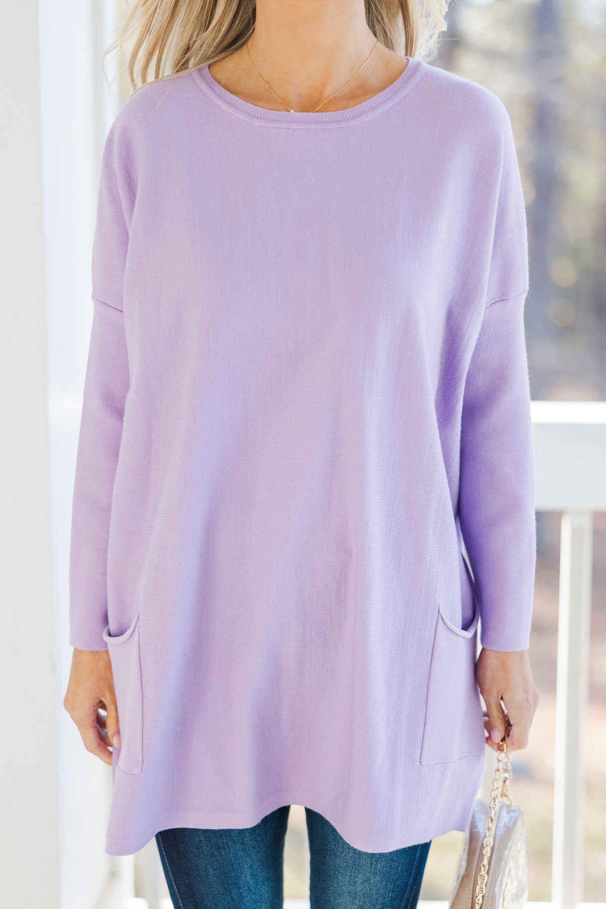 Lavender Checkered Tunic Set