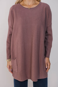 Loving My Life Taupe Brown Pocket Tunic