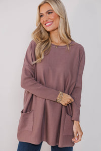 Loving My Life Taupe Brown Pocket Tunic