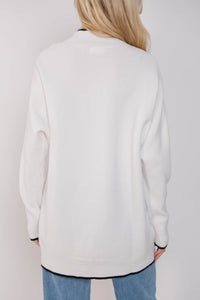 On The Line White Mock Neck Sweater