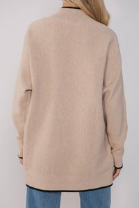 On The Line Oatmeal Brown Mock Neck Sweater