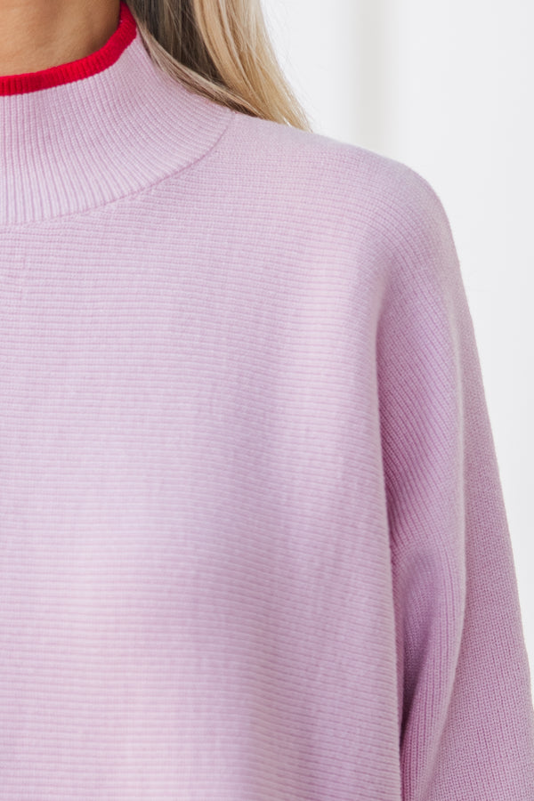 On The Line Blush Pink Mock Neck Sweater