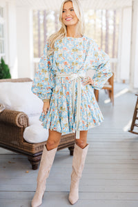 Stay Close Light Blue Floral Dress