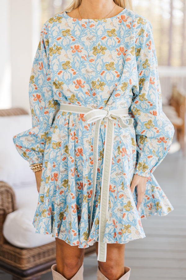 Stay Close Light Blue Floral Dress