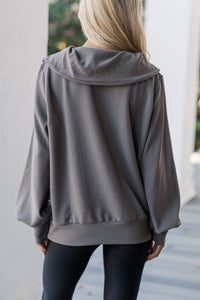 Today's The Day Gray Quarter Zip Pullover