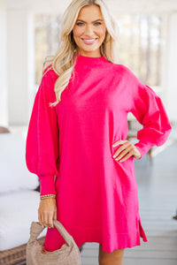 Where You Are Fuchsia Pink Sweater Dress