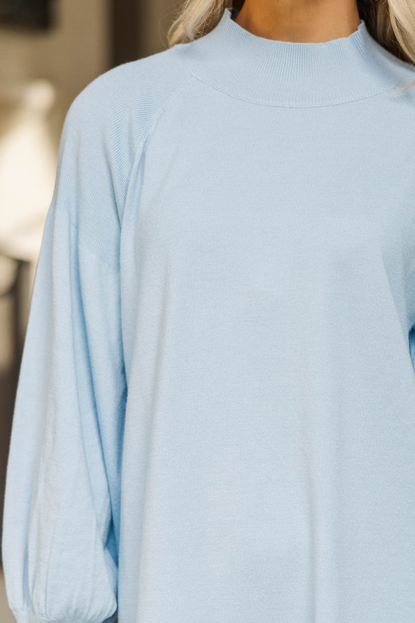 Where You Are Light Blue Sweater Dress Shop the Mint Where You Are Light Blue Sweater Dress Shop the Mint