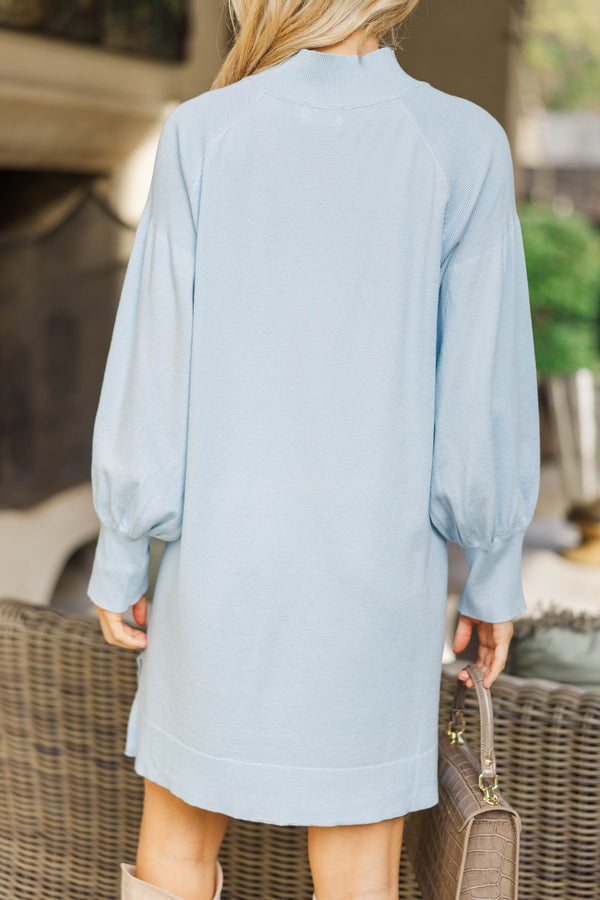 Where You Are Light Blue Sweater Dress