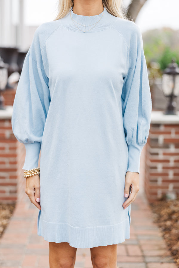 Where You Are Light Blue Sweater Dress