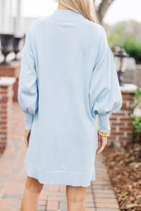 Where You Are Light Blue Sweater Dress