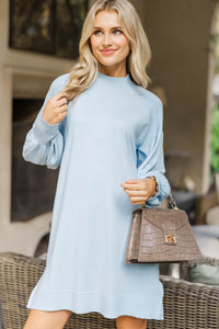 Where You Are Light Blue Sweater Dress