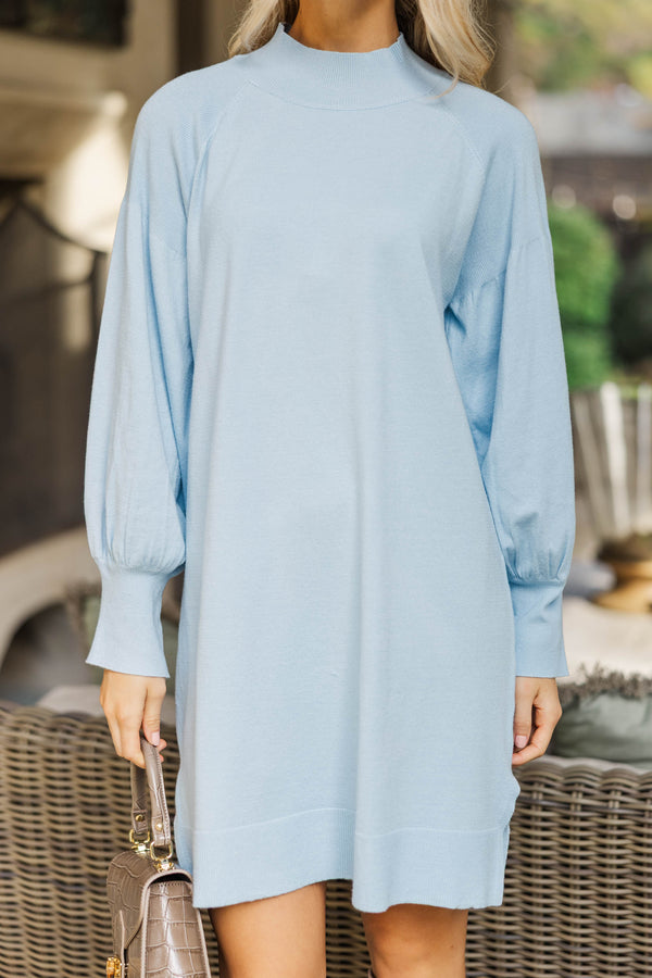 Where You Are Light Blue Sweater Dress
