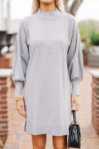 Where You Are Gray Sweater Dress