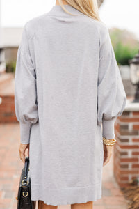 Where You Are Gray Sweater Dress