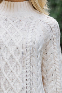 Let It All Go Cream Sweater Midi Dress