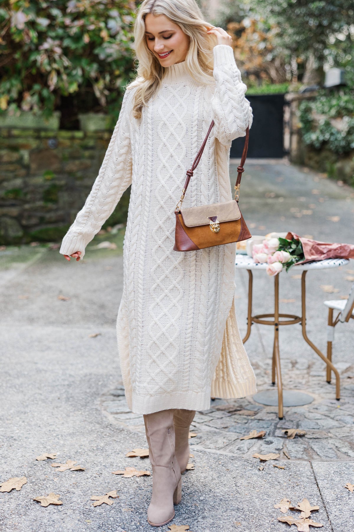 Let It All Go Cream Sweater Midi Dress – Shop the Mint