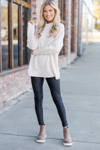 Talk About It Cream Textured Tunic