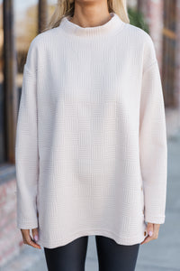 Talk About It Cream Textured Tunic