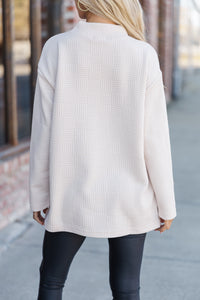 Talk About It Cream Textured Tunic