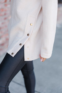 Talk About It Cream Textured Tunic