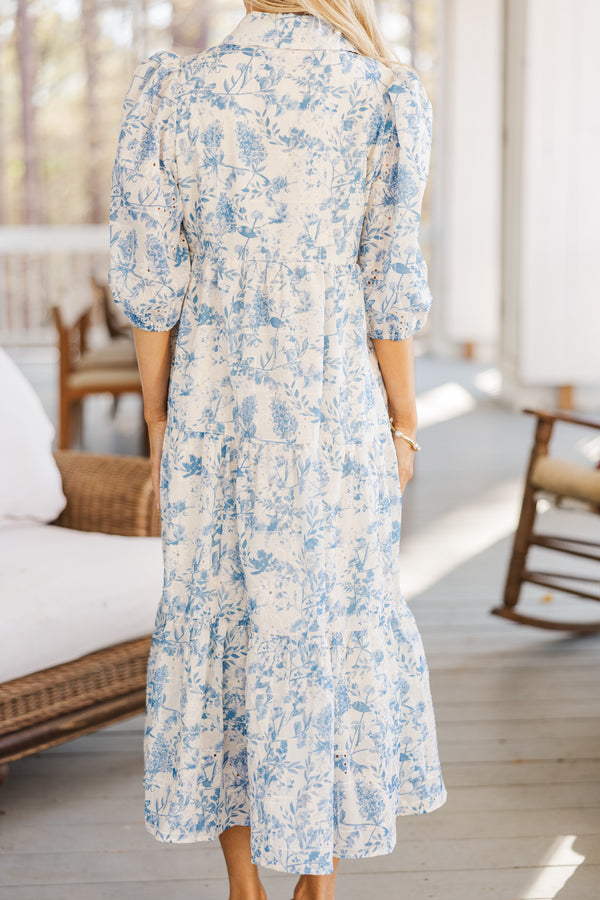 Love Found Blue Toile Midi Dress – Shop the Mint