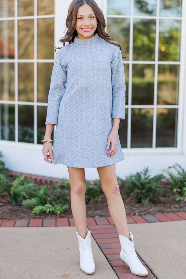 Girls: The Maeve Gray Textured Dress