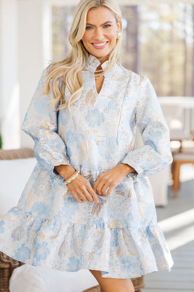 Always On My Mind Light Blue Floral Babydoll Dress – Shop the Mint