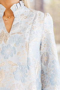 Always On My Mind Light Blue Floral Babydoll Dress