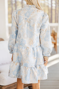 Always On My Mind Light Blue Floral Babydoll Dress